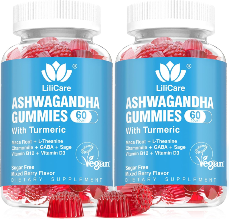 EnvyDeal Ashwagandha Gummies 2000mg for Women Men - Sugar Free, Vegan - Organic Ashwagandha Root Supplements Gummy & Vitamin D3, 120 Count : Health & Household