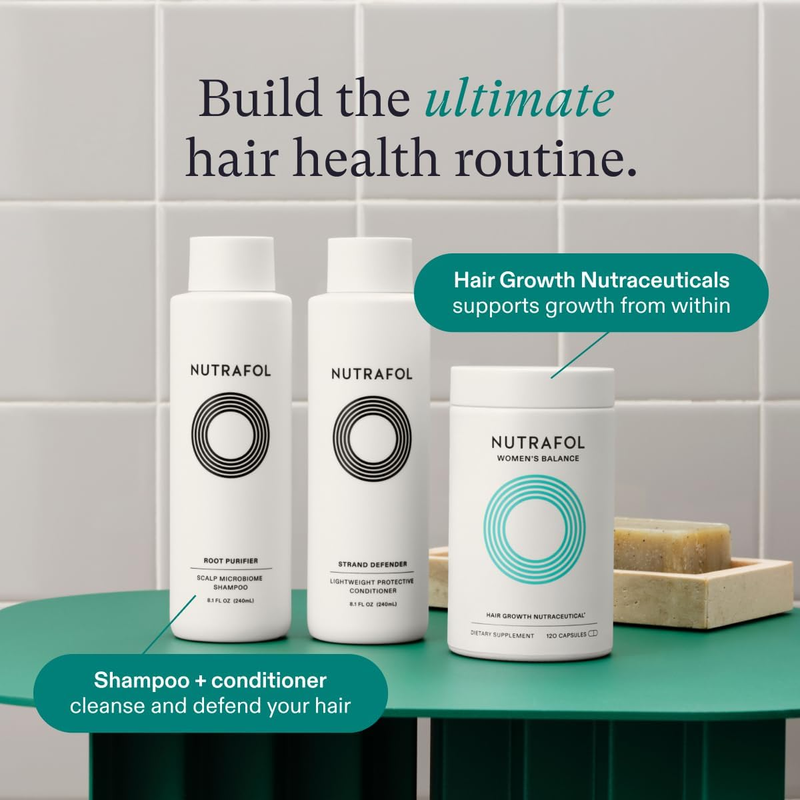 Nutrafol Women's Balance Hair Growth Supplements, Ages 45 and Up, Clinically Proven for Visibly Thicker Hair and Scalp Coverage, Dermatologist Recommended - 1 Month Supply : Beauty & Personal Care