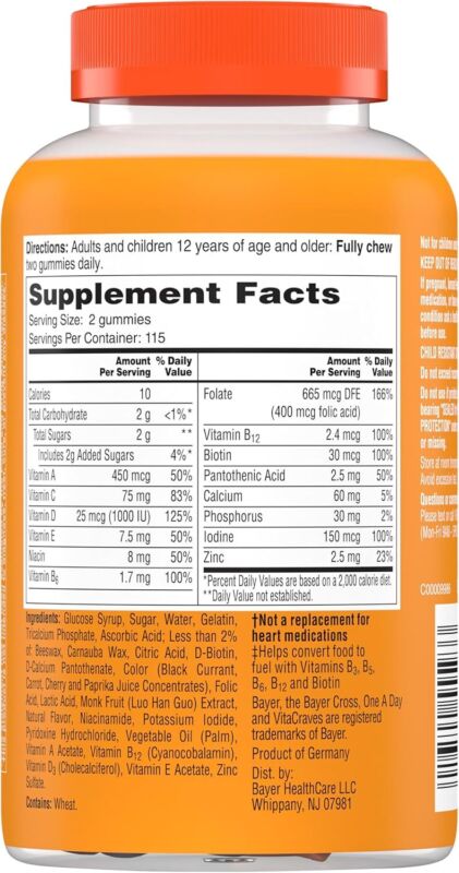 One A Day Women’s Multivitamin Gummies, Supplement with Vitamin A,C,D,E 230ct