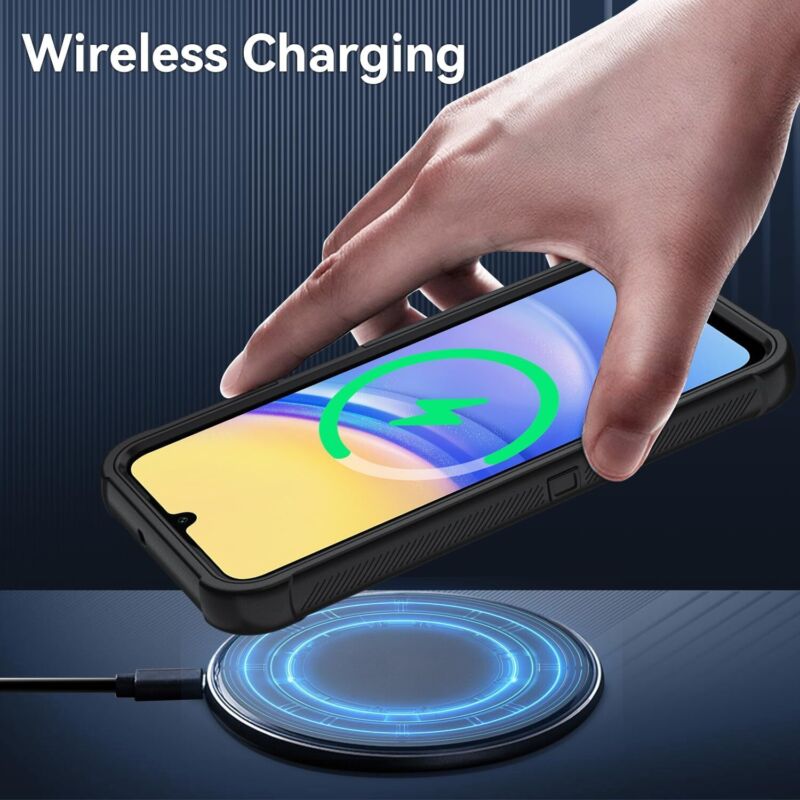 Galaxy A25 5G Case with HD Screen Protector Military-Grade Shockproof Black