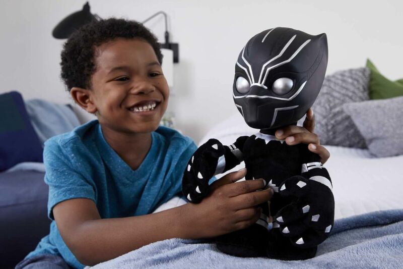 Mattel Marvel Black Panther Plush 11-inch Figure, Heart of Wakanda T'Challa with Soft Body Plus Lights and Sounds : Toys & Games