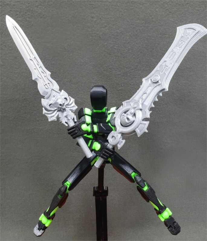 T13 (Assembly Completed) 3D Printed Action Figure,Dummy 13 Robot Action Figure, T13 Collectible Action Figure Articulated, for Collectors Desktop Decorations, muñeco de acción (Black Green) : Toys & Games