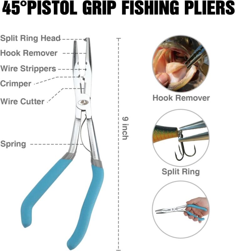 Mossy Oak 4pc Fishing Tool Kit - Pistol Grip Fishing Pliers, Fish Fillet Knife, Fishing Gripper, Line Snip, Fly Fishing Retractor with Retractable Lanyard : Sports & Outdoors
