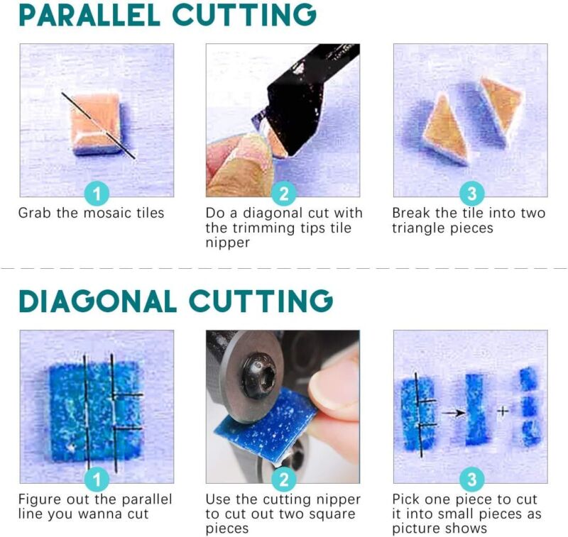Swpeet 9Pcs Mosaic Tools Kit, Including Heavy Duty Glass Mosaic Cut Nippers and Tile Nippers, 2Pcs Scrapers, 2Pcs Tweezers, 1Pcs Double-EndedHook, 1Pcs Spatula with 1Pcs Sponge for Mosaic Tile : Tools & Home Improvement