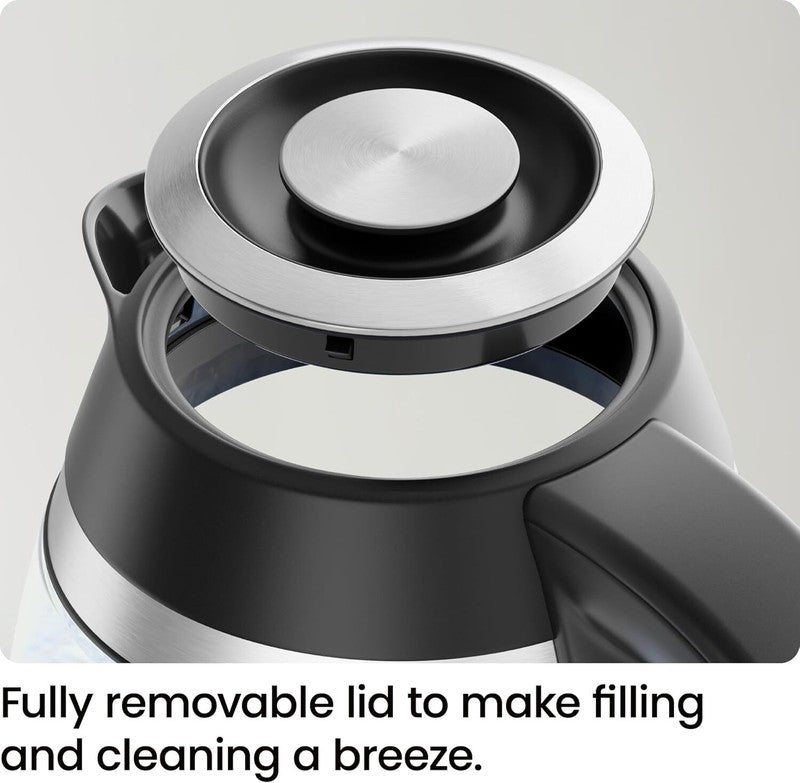 Chefman Electric Kettle, 1.8L 1500W, Hot Water Boiler, Removable Lid for Easy Cleaning, Auto Shut Off, Boil-Dry Protection, Stainless Steel Filter, BPA Free, Borosilicate Glass Electric Tea Kettle: Home & Kitchen