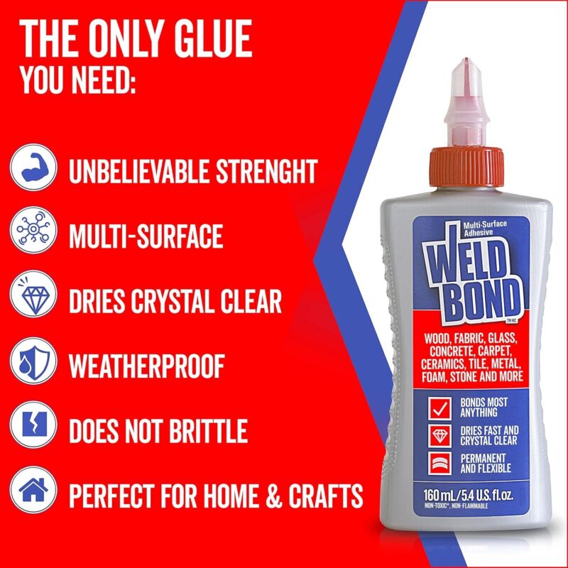 Weldbond Wood Glue for Furniture Heavy Duty, Wood Glue for Woodworking, Bonds Most Anything including Glass Crafts Ceramic Tile Mosaic Stones Pottery Jewelry & More. Non-Toxic PVA 14.2oz / 420ml - Amazon.com
