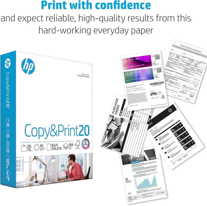 HP Printer Paper | 8.5 x 11 Paper | Copy &Print 20 lb | 1 Ream Case - 500 Sheets| 92 Bright | Made in USA - FSC Certified | 200060 : Consumerelectronics : Office Products
