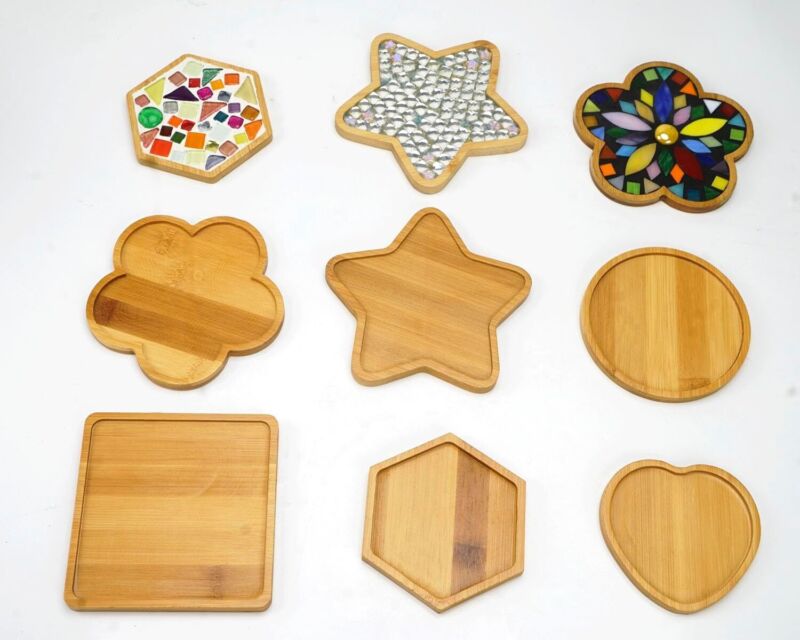 Lanyani 6pcs Wooden Mosaic Base, Various Shapes Substrates for Mosaic Crafts DIY Mosaic Tiles Coaster Base… : Arts, Crafts & Sewing
