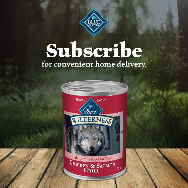 Blue Buffalo Wilderness Adult Wet Dog Food, High-Protein & Grain-Free, Made with Natural Ingredients, Salmon & Chicken Grill, 12.5-oz. Cans, 12 Count: Pet Supplies: Amazon.com