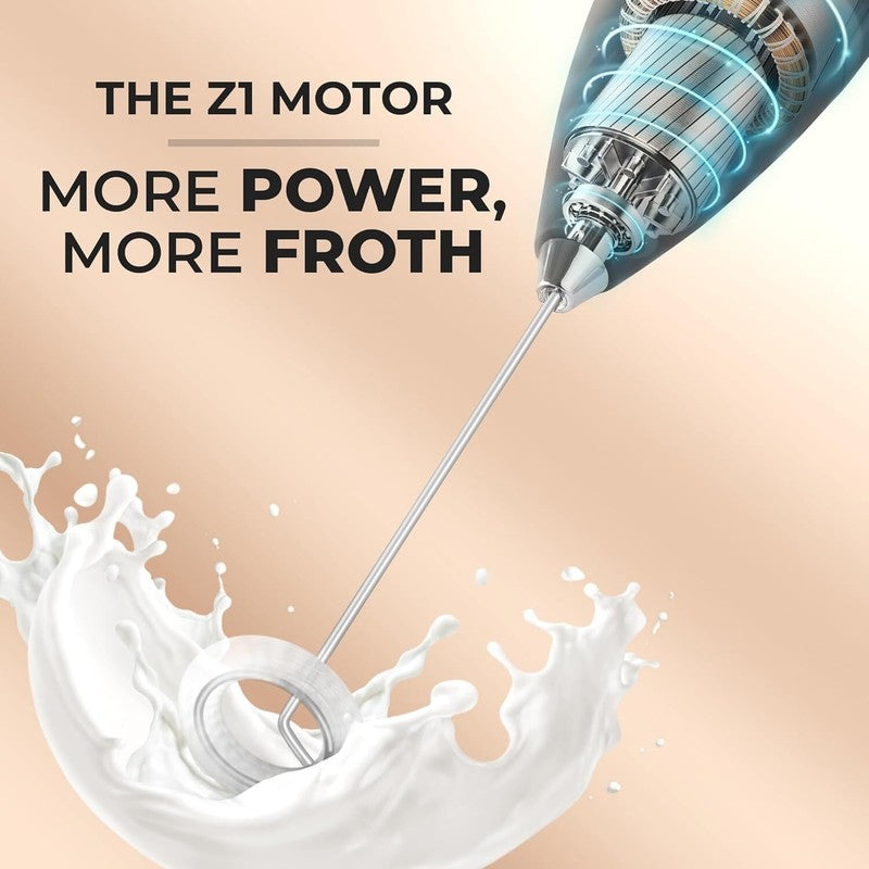 Zulay Kitchen Powerful Milk Frother Wand With 2 Duracell Batteries - Ultra Fast Handheld Drink Mixer - Electric Whisk Foam Maker for Coffee, Lattes, Cappuccino, Matcha, Hot Chocolate & Creamer - Black: Home & Kitchen