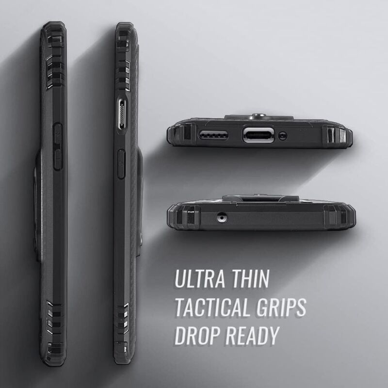Shields Up OnePlus 8 Case with Kickstand Shockproof Slim Lightweight Black Cover