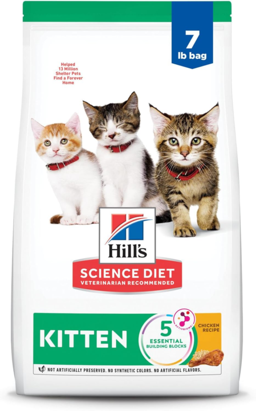 Hill's Science Diet Kitten, Kitten Premium Nutrition, Dry Cat Food, Chicken Recipe, 7 lb Bag : Pet Supplies