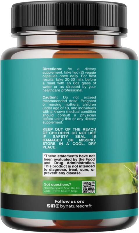 Liver Cleanse Detox & Repair 70 Capsules - Herbal Liver Support Milk Thistle Supplement - Silymarin Milk Thistle Supplements with Dandelion Root, Choline, Beetroot & Artichoke Extract : Health & Household