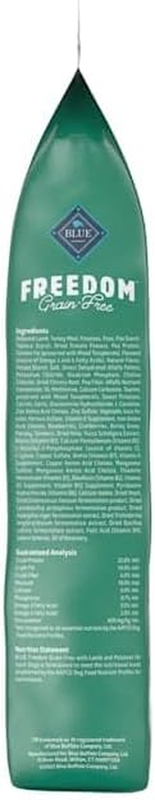 Blue Buffalo Freedom Grain-Free Dry Dog Food, Complete & Balanced Nutrition for Adult Dogs, Made in the USA With Natural Ingredients, Lamb & Potatoes, 24-lb Bag