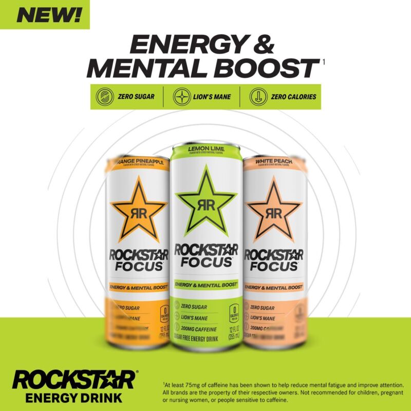 Rockstar Focus, Mixed Berry, 12 Fl Oz Cans (Pack of 12) : Grocery & Gourmet Food