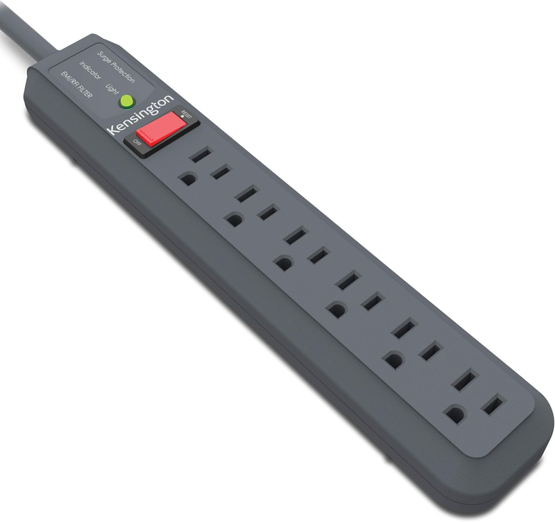 Kensington Guardian 6 Outlet Power Strip, 15ft Surge Protector, 15-Foot Cord, 540 Joules, Black(K38215NA) : Electronics