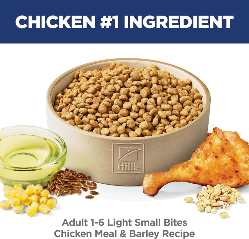 Hill's Science Diet - Light Small Bites Lower Calories, Chicken Meal & Barley Dry Dog Food, 5 LB Bag : Pet Supplies