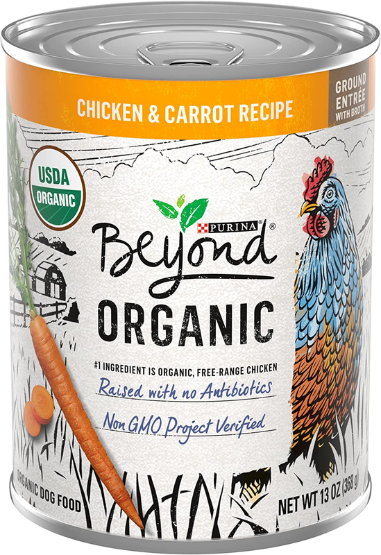Purina Beyond Organic Wet Dog Food, Organic Chicken & Carrot Adult Recipe Ground Entrée with Broth - (Pack of 12) 13 oz. Cans: Pet Supplies: Amazon.com