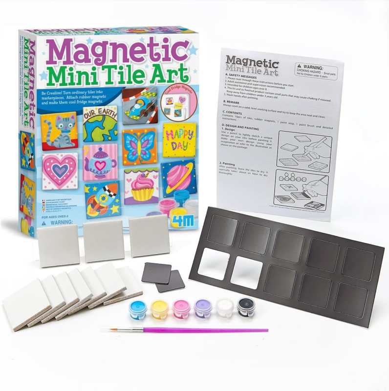 4M Magnetic Mini Tile Art, Art & Crafts DIY Kit, For Boys & Girls Ages 8+