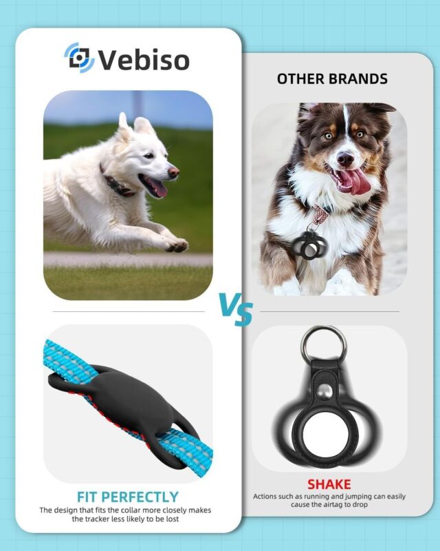 GPS Tracker for Dogs & Cats Apple Find My No Fee Anti-Lost Pet Finder Tag