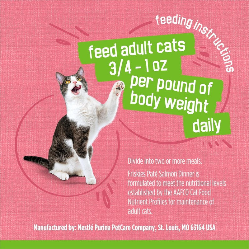 Purina Friskies Wet Cat Food Pate, Pate Salmon Dinner - (Pack of 24) 5.5 oz. Cans : Canned Wet Pet Food : Pet Supplies