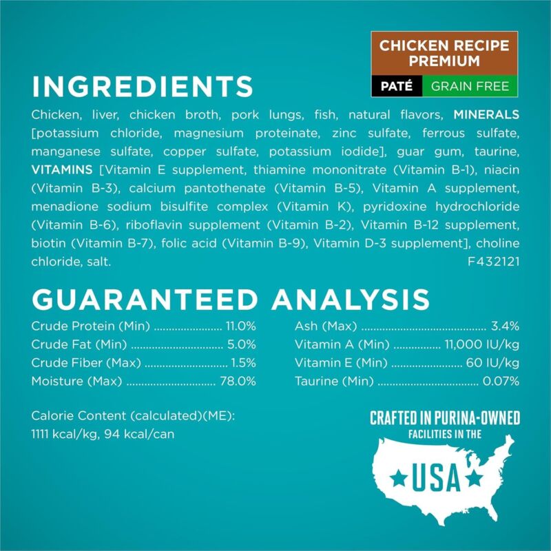 Purina ONE High Protein, Grain Free Pate Wet Cat Food Variety Pack, Grain Free Formula - (Pack of 24) 3 oz. Cans : Pet Supplies