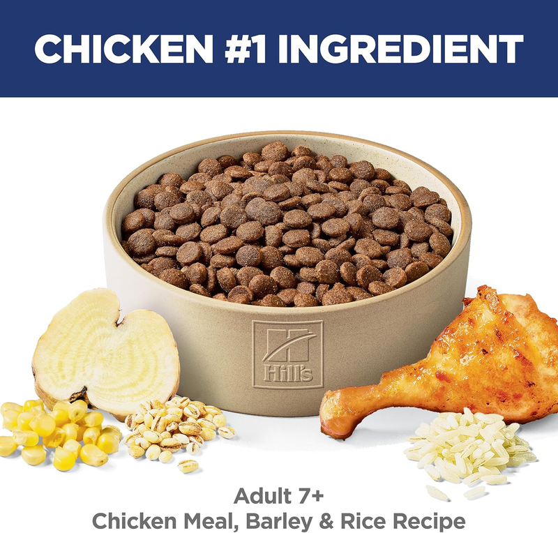 Hill's Science Diet Senior 7+ Chicken Meal, Barley & Brown Rice Recipe Dry Dog Food, 5 lbs. : Pet Supplies