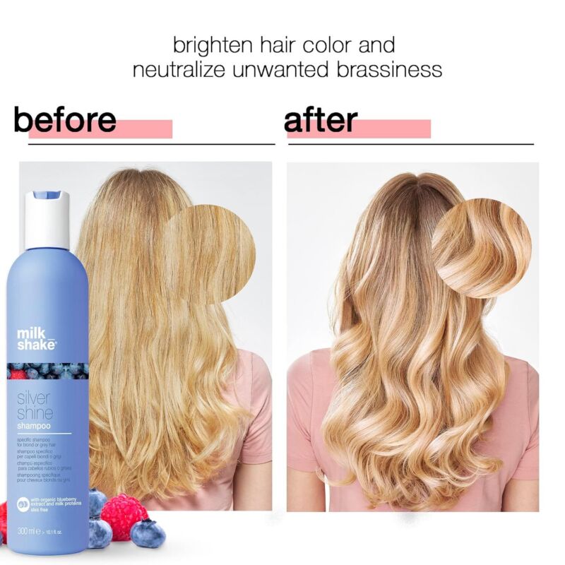 milk_shake Silver Shine Purple Shampoo for Blonde Hair - Blonde Shampoo for Brassy Hair 100% SLES-Free 1.7 Fl Oz : Beauty & Personal Care