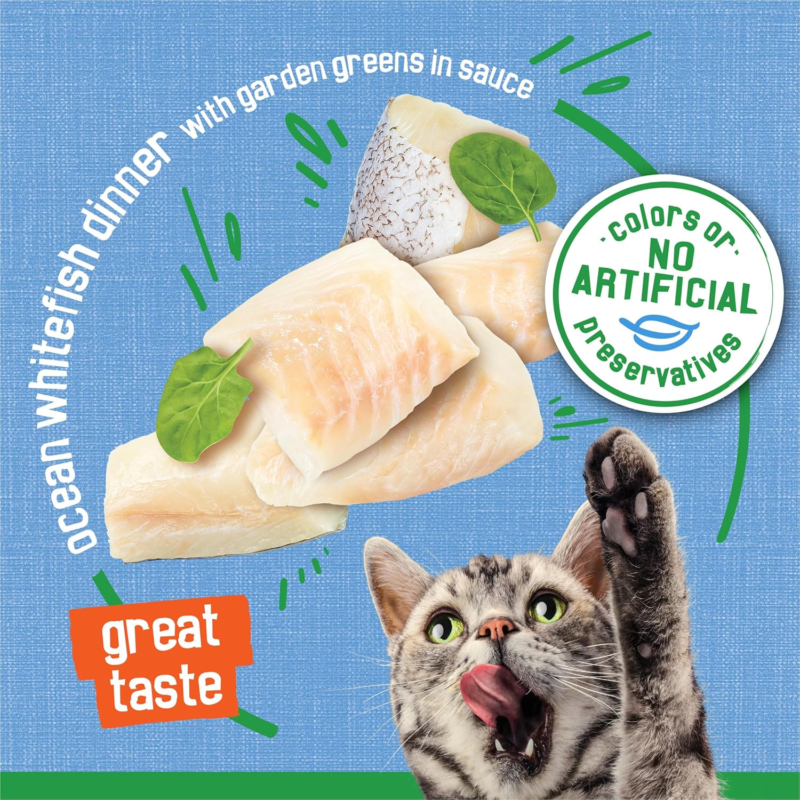 Purina Friskies Indoor Cat Food Flaked Ocean Whitefish Dinner With Garden Greens in Sauce - (Pack of 24) 5.5 oz. Cans : Canned Wet Pet Food : Pet Supplies