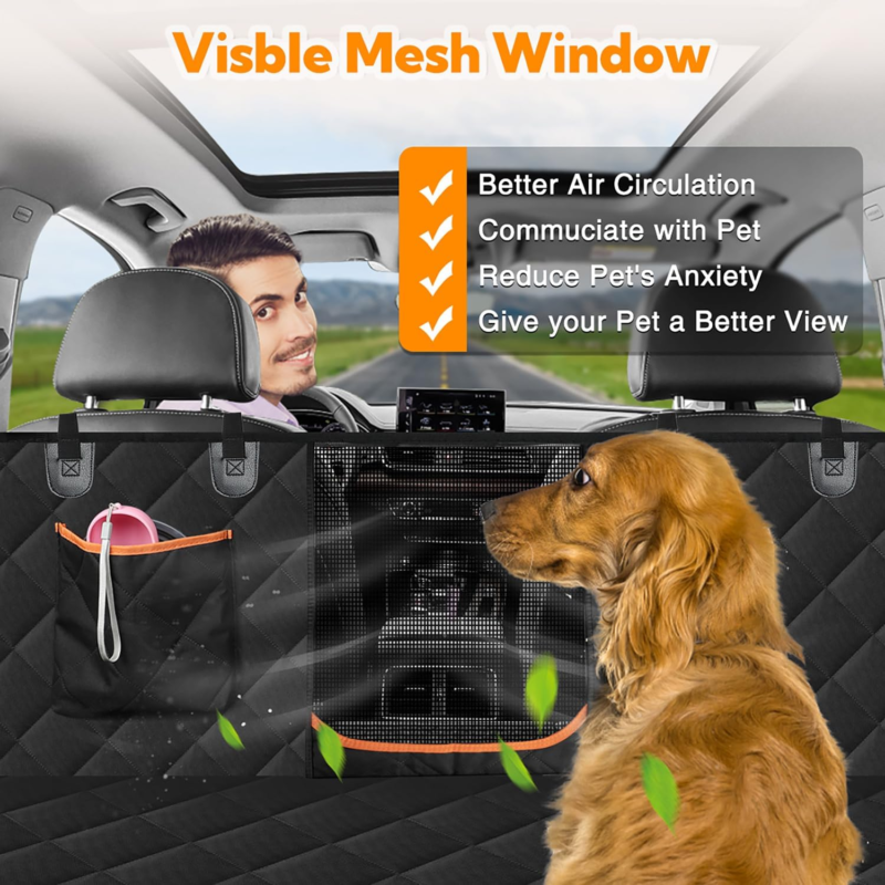 Kytely Dog Car Seat Cover for Back Seat,600D Heavy Duty Dog Hammock for Car with Side Flap,100% Waterproof Pet Backseat Cover, Anti-Scratch Nonslip Pet Seat Protector for Cars Trucks and SUV : Pet Supplies