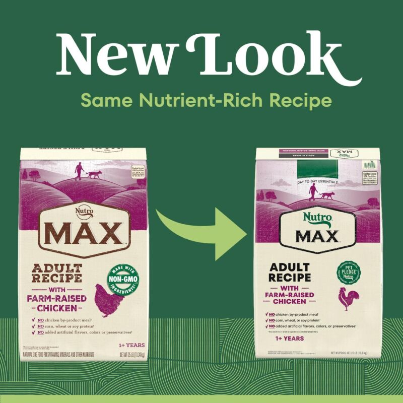 Nutro Max Adult Dry Dog Food with Farm-Raised Chicken, 25 lb. Bag : Pet Supplies