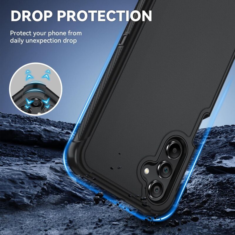 Galaxy A25 5G Case with HD Screen Protector Military-Grade Shockproof Black