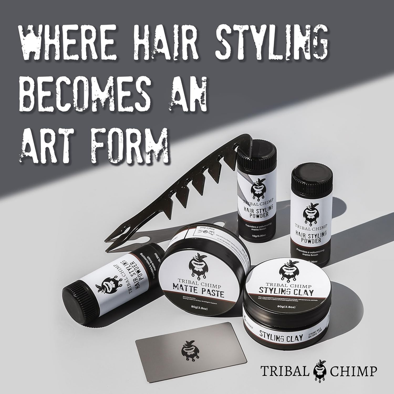 Tribal Chimp Hair Styling Powder for Men & Women – Hair Volumizer & Texture Powder for All Hair Types with Matte Finish – 24H Invisible Hold, Adds Volume & Texture, Non-Sticky and Smells Great – 10g : Beauty & Personal Care
