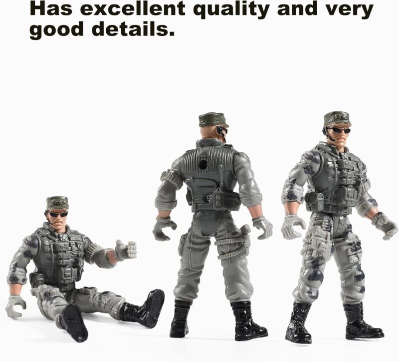 US Army Men and SWAT Team Toy Soldiers Action Figures with Military Weapons Accessories for Kids Boys Girls,12Pcs : Toys & Games