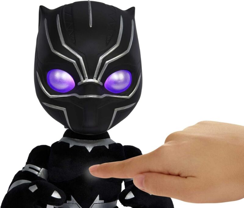 Mattel Marvel Black Panther Plush 11-inch Figure, Heart of Wakanda T'Challa with Soft Body Plus Lights and Sounds : Toys & Games