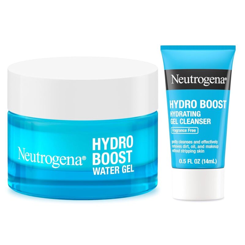 Neutrogena Hydro Boost Skincare Set, Hydro Boost Fragrance Free Gel Cream Face Moisturizer, 1.7 fl oz, & Trial Size Hydro Boost Fragrance Free Hydrating Gel Facial Cleanser, 0.5 fl oz : Beauty & Personal Care