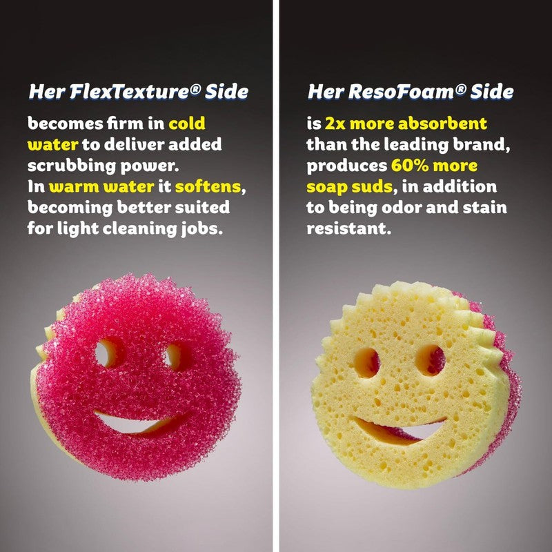Scrub Daddy Scrub Mommy Sponges - Dish Scrubber + Non-Scratch Cleaning Sponges Kitchen, Bathroom + Multi-Surface Safe - Dual-Sided Dish Sponges for Scrubbing - Online Exclusive (3 Count) : Health & Household