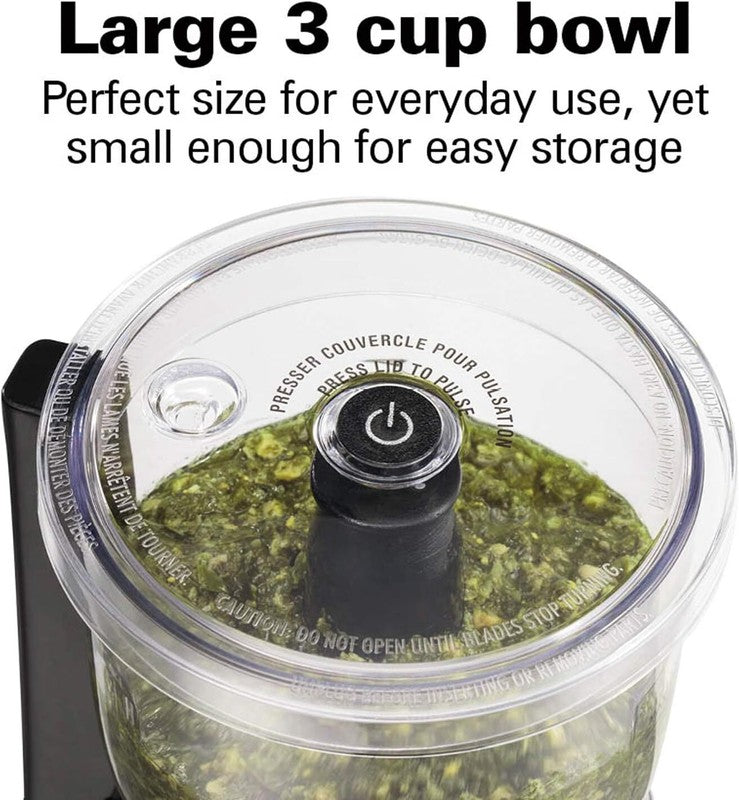 Hamilton Beach Electric Vegetable Chopper & Mini Food Processor, 3-Cup, 350 Watts, for Dicing, Mincing, and Puree, Black (72850): Home & Kitchen