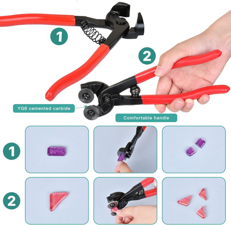 Worldity 19 Pcs Mosaic Tools Kit, Heavy Duty Glass Mosaic Cut Nippers and Tile Nippers, Professional Mosaic Cutter Tool for Cutting Glass Mosaic, Ceramics - Amazon.com