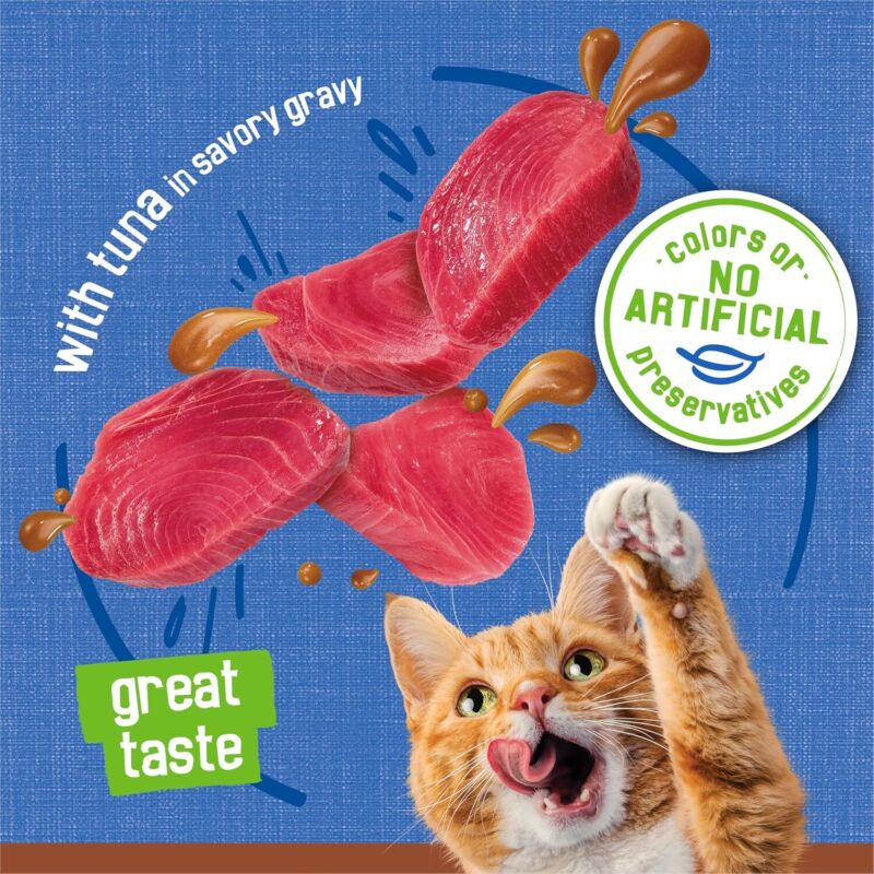 Purina Friskies Gravy Pate Wet Cat Food, Extra Gravy Pate With Tuna in Savory Gravy - (24) 5.5 oz. Cans : Pet Supplies