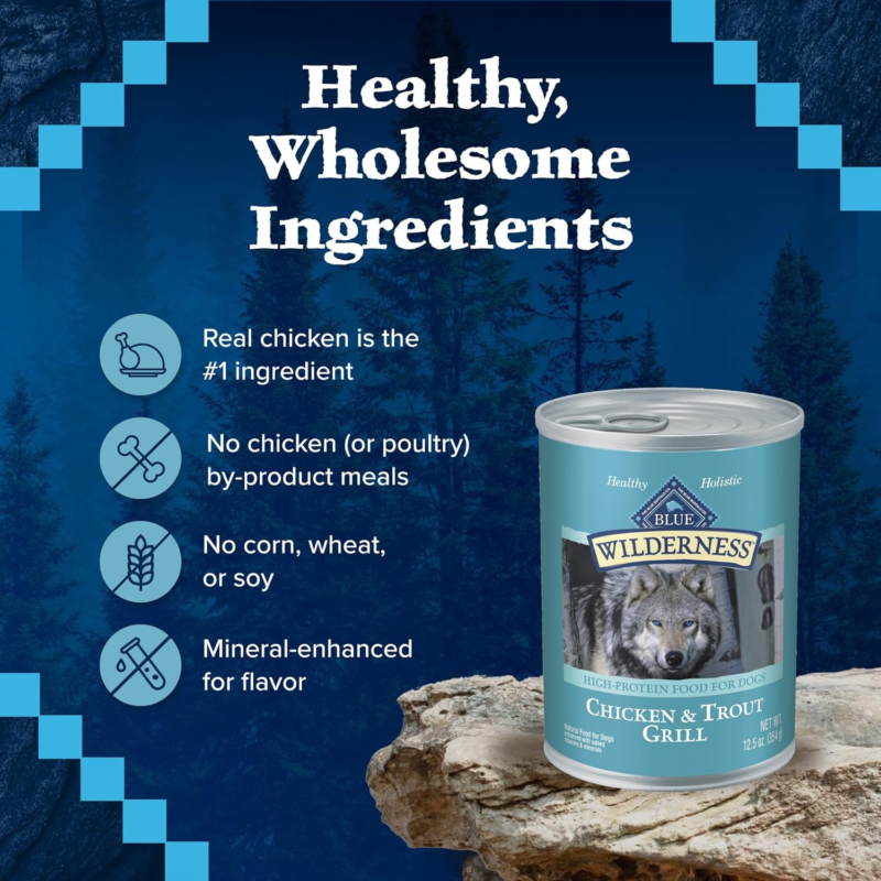 Blue Buffalo Baby BLUE Natural Wet Food for Puppies, Healthy Growth Formula with DHA, Turkey & Vegetable Recipe, 12.5-oz. Cans, 12 Count