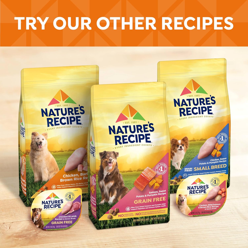 Nature’s Recipe Grain Free Salmon, Sweet Potato & Pumpkin Recipe Dry Dog Food, 24 lb. Bag : Pet Supplies