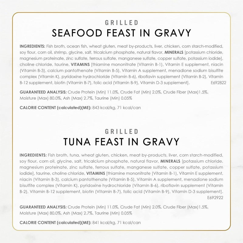 Purina Fancy Feast Grilled Wet Cat Food Seafood Collection in Wet Cat Food Variety Pack - (Pack of 24) 3 oz. Cans : Canned Wet Pet Food : Pet Supplies