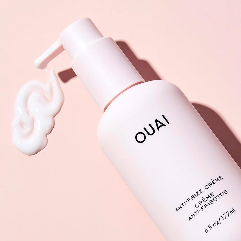 OUAI Anti Frizz Cream - Moisturizing Hair Cream with Frizz Control & Heat Protection - Provides Lasting Hydration with Jackfruit & Beetroot Extract - Paraben, Phthalate & Sulfate Free (6 oz) : Beauty & Personal Care