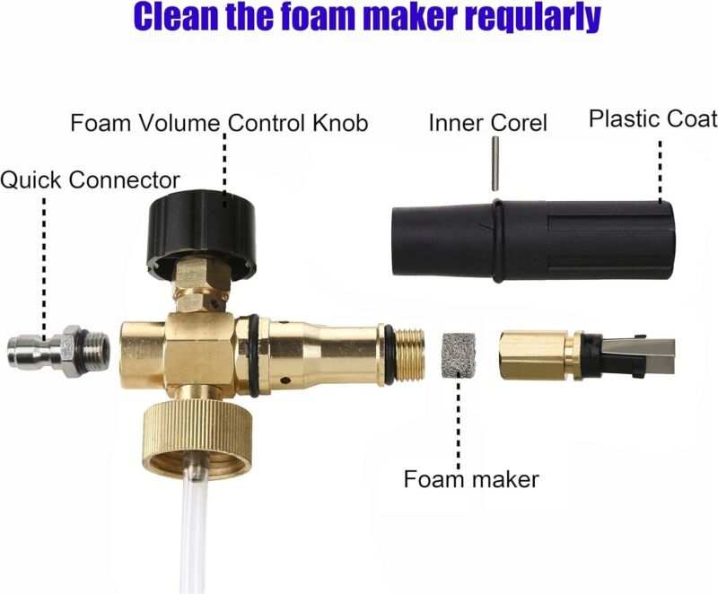 Tool Daily Foam Cannon with 1/4 Inch Quick Connector, 1 Liter, 5 Pressure Washer Nozzle Tips : Patio, Lawn & Garden