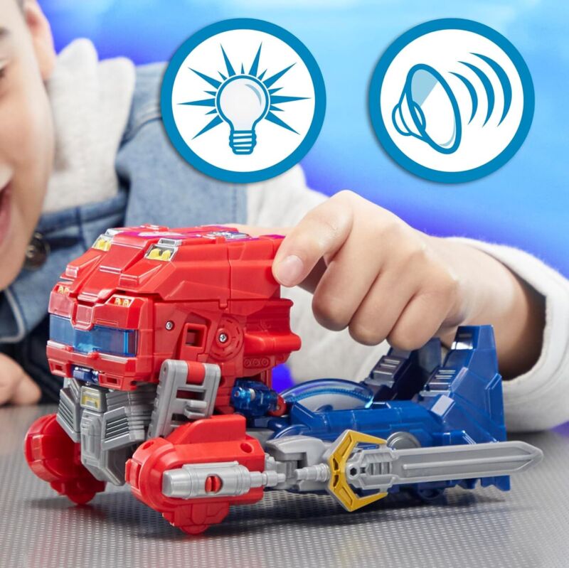 Transformers One Movie Power Flip Optimus Prime (Orion Pax) Converting Action Figure, 4 Modes, 10-inch Interactive Electronic Toy, Lights & Sounds, 6+ : Toys & Games