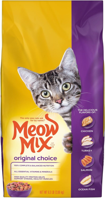 Meow Mix Original Choice Dry Cat Food, 6.3 Pound Bag : Dry Pet Food : Pet Supplies