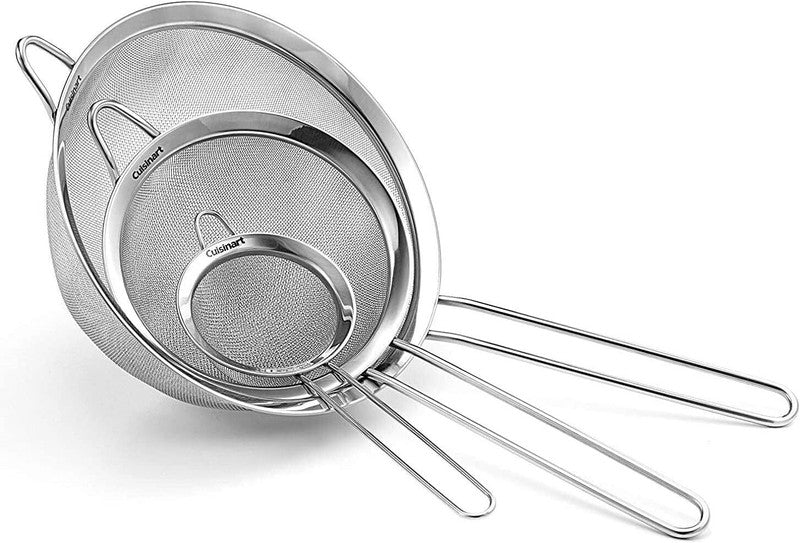 Cuisinart Mesh Strainers, 3 Count (Pack of 1) Set, CTG-00-3MS Silver: Home & Kitchen