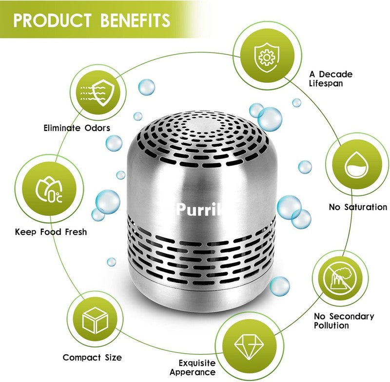 Refrigerator Deodorizer,Lasts for 10 Years,Refrigerator Odor Eliminator,Fridge Deodorizer,More Effective Than Baking Soda Bamboo Air Purifying Bags : Home & Kitchen