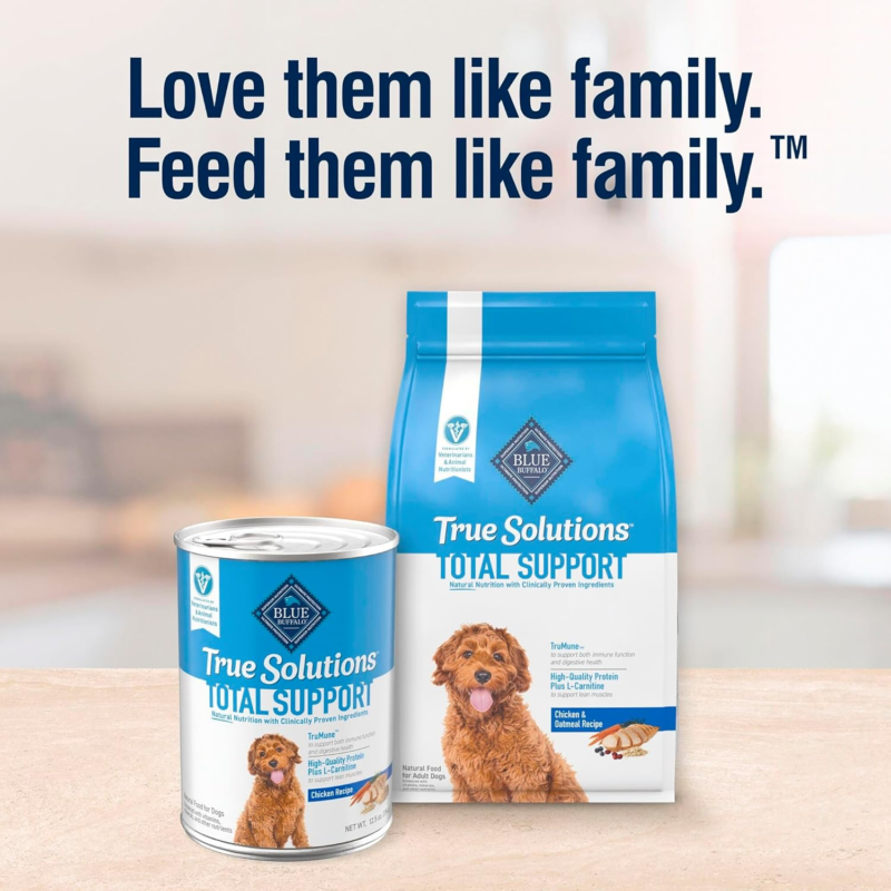 Blue Buffalo True Solutions Total Support Wet Dog Food for Adult Dogs, Made with Natural Ingredients, Chicken, 12.5-oz. Cans (12 Count): Pet Supplies: Amazon.com